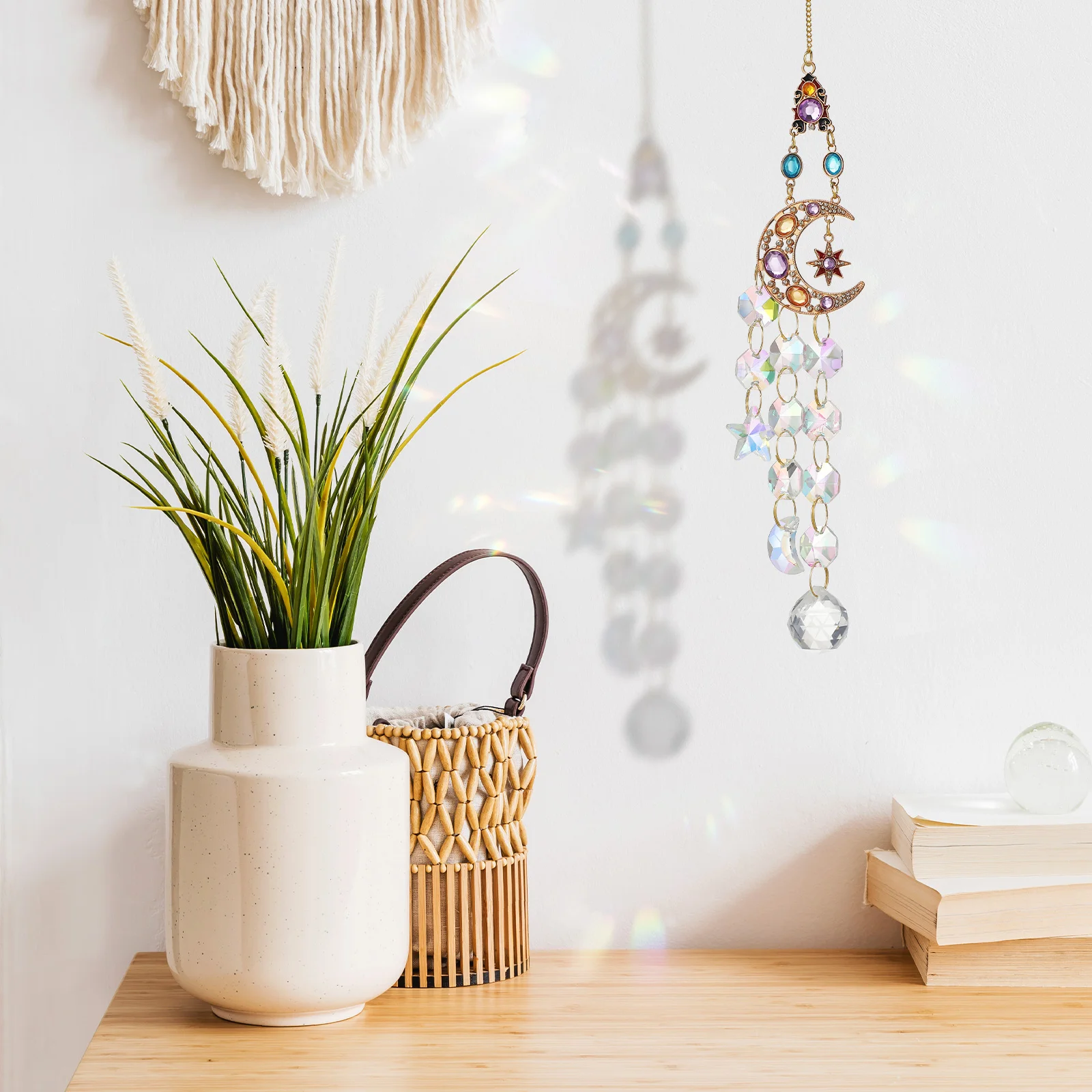 

2 Pcs Hanging Decorative Pendants Solar Jewelry Garden Household Sun Catcher Crystals
