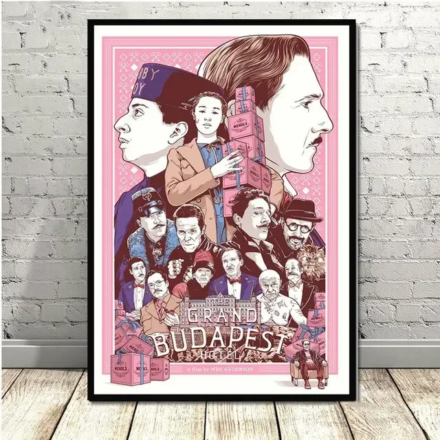 غرفة نوم جدار ديكور الفن الكلاسيكي قماش اللوحة لغرفة المعيشة فندق جراند بودابست ملصق الفيلم