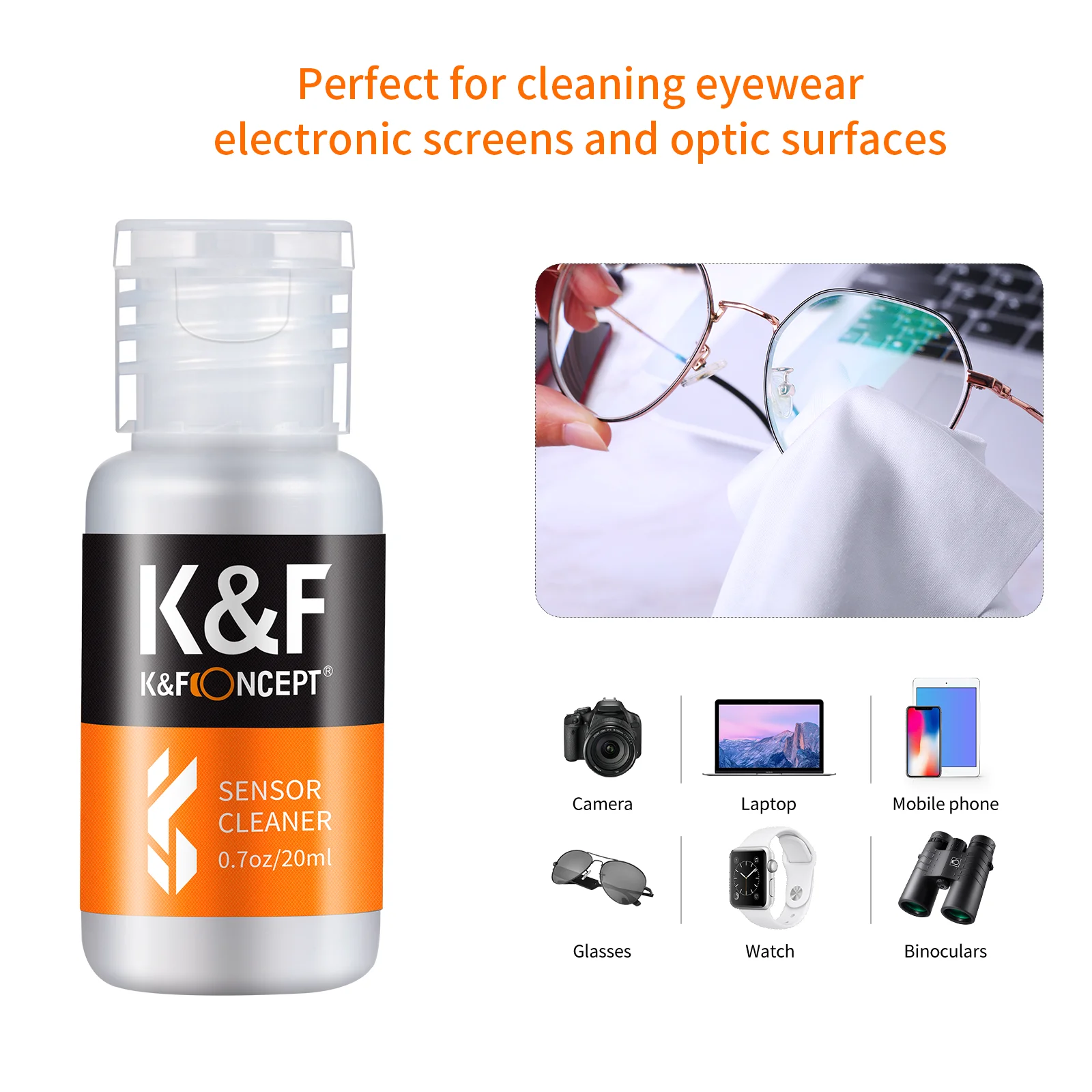 K&F Concept 10Pack 20ml Camera Lens Cleaning Lequid For DSLR Camera Laptop Mobile Phone Glasses Lens Cleaning