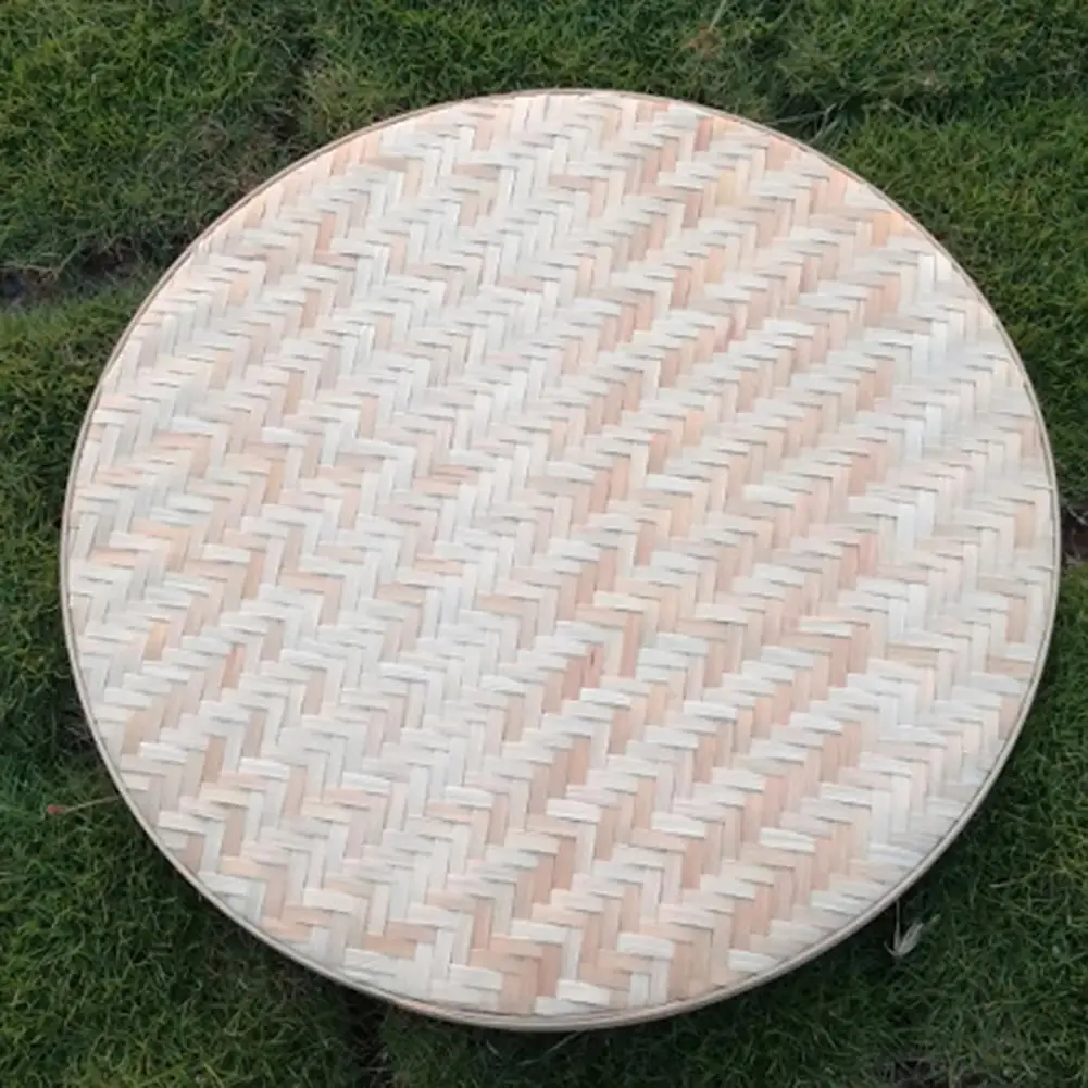 Handmade Weaving Storage Trays Bamboo Sieve Bamboo Raft Round Dustpan Decorative Fruit Bread Basket Kitchen Storage Food Sieve