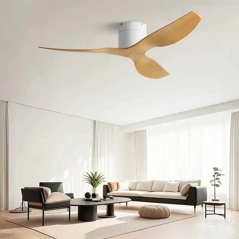 Modern Stylish 45/52 inch LED Ceiling Fan with Light Remote Control 3 Blades Quiet Modern Design for Living Room Bedroom