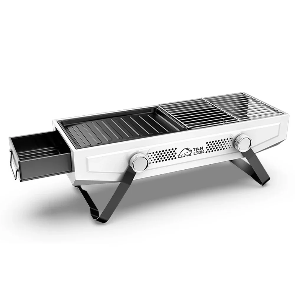 Barbecue Grill Set: Outdoor Barbecue Tools for Grilling and Roasting Stand Cast Iron Griddle Outdoors Bbq Brazier Table Charcoal