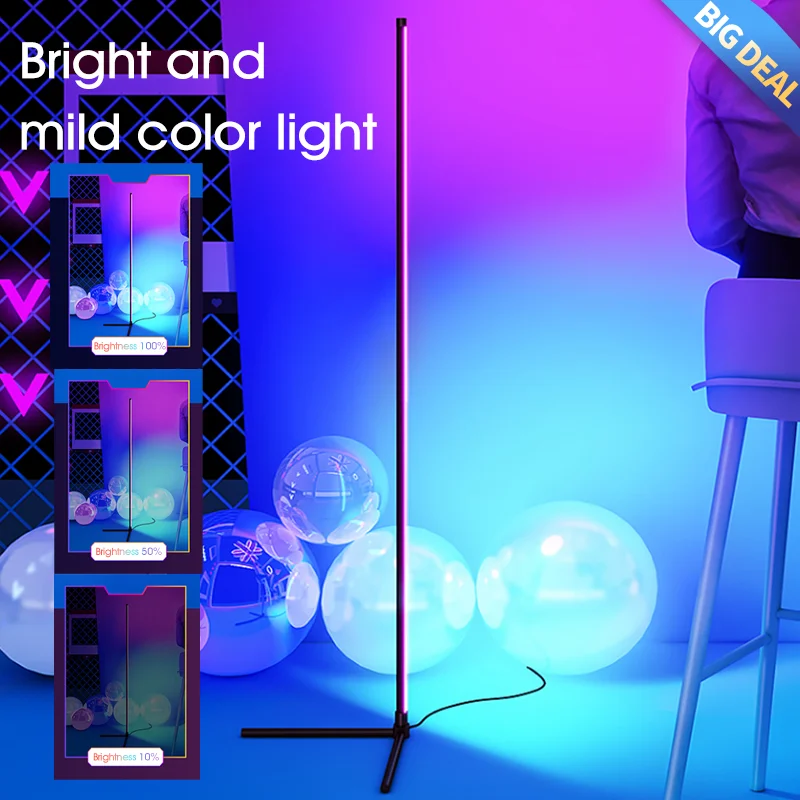 

MARPOU Smart RGB Floor Lamps Tuya APP/Voice Control with Alexa/Google Nordic Corner Lights LED Stand Indoor Lighting for Bedroom