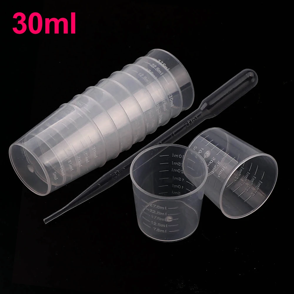 20/100pcs Transparent Plastic Measuring Cups Disposable Liquid Pot Container For Epoxy Resin Silicone Mold DIY Jewelry Making