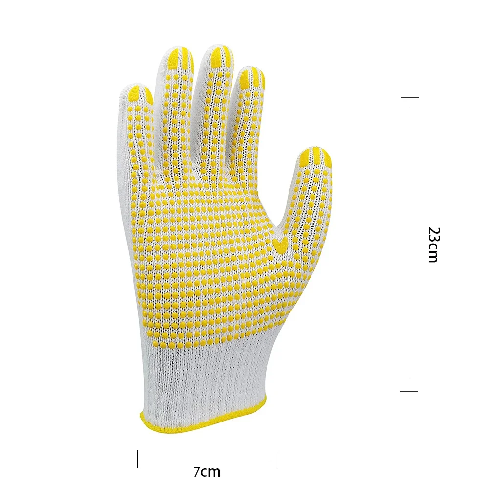 1/5/10 Pairs Labor Insurance Gloves Protective Work Gloves Home Wear-resistant Gardening Glove Tool Anti-slip Glue Dot Glove