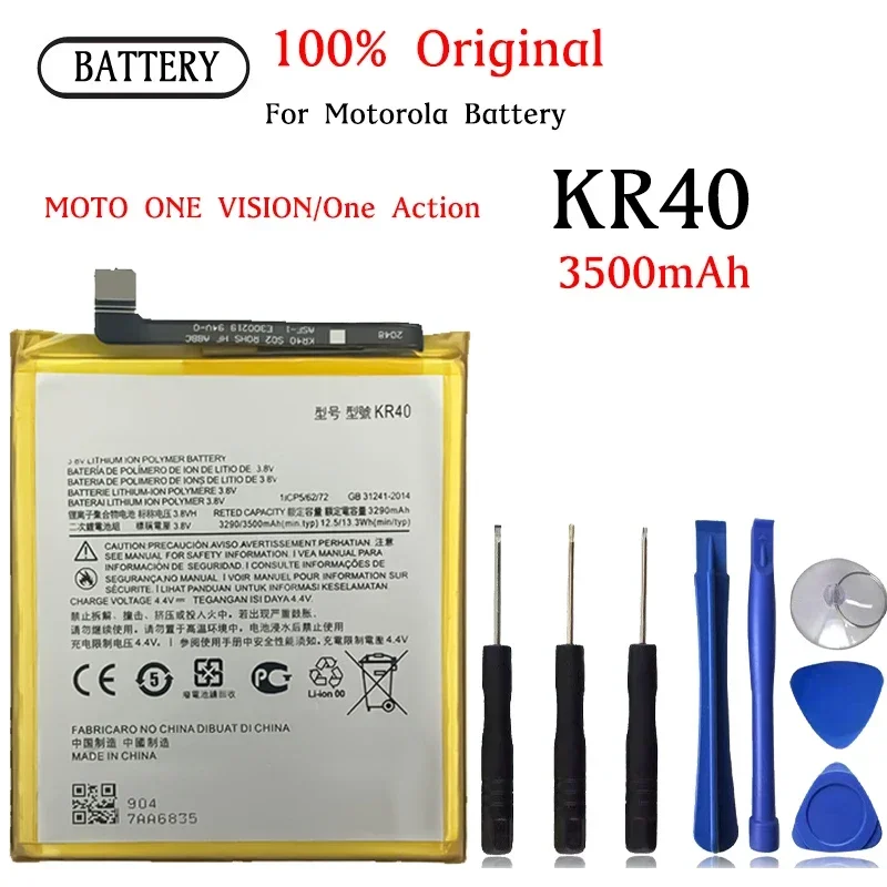 KR40 Battery For Motorola MOTO One Vision One Action XT1970 Capacity high capacity Mobile Phone Batteries Bateria