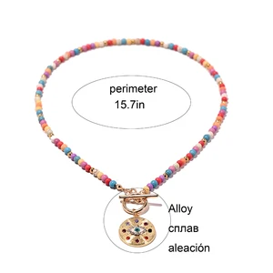 Malignant round pendant necklace for women, colored stone choker, daily jewelry, fashion, new, 4mm 10 Main Sales Natural Stone Necklace - №1