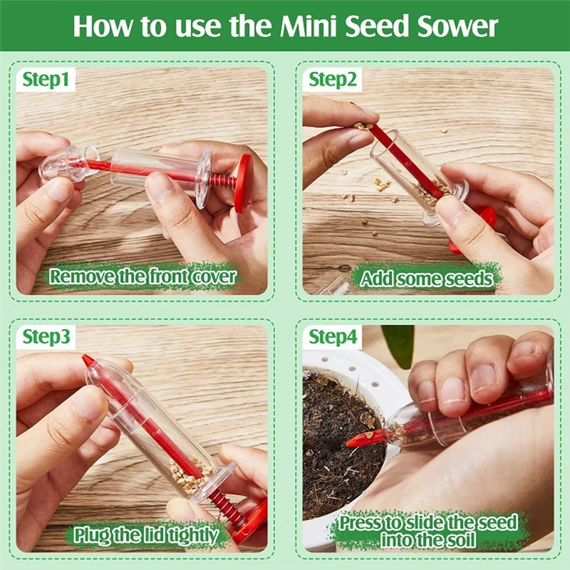 AB46-Mini Seed Spreader Set, Seed Seeder Mini Sowing Seed Dispenser, Manual Seedling And Weed Eater Set