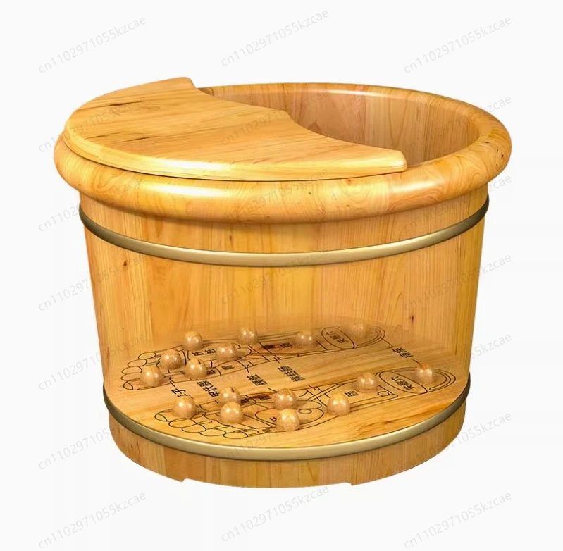 발 목욕 나무 양동이 가정용 단단한 나무 발 목욕 나무 분지 단열 배럴 발 세척