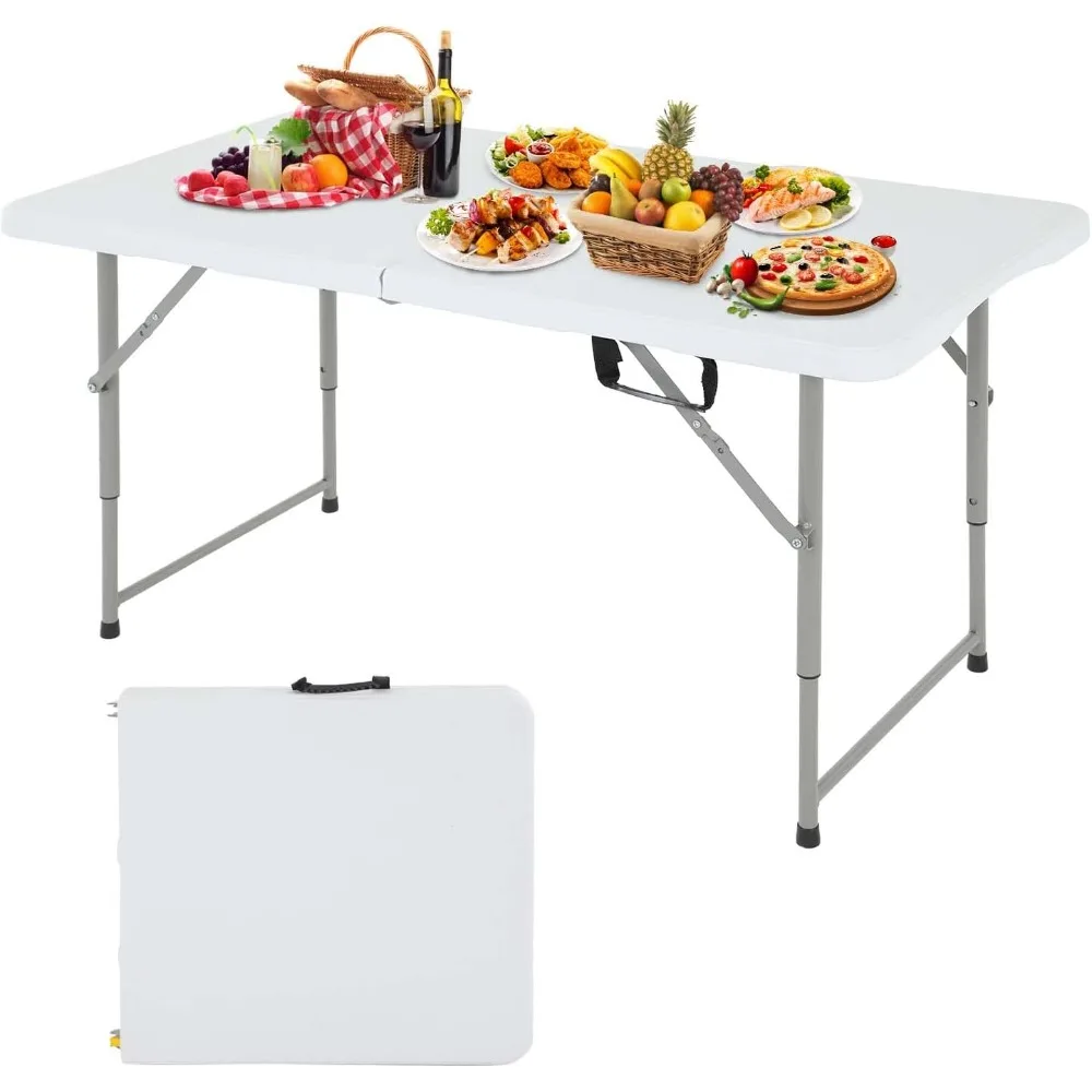 

6FT Folding Table, Picnic Camping Table, Foldable Outdoor Table for Picnic, Party, Camping(70 * 29)-White