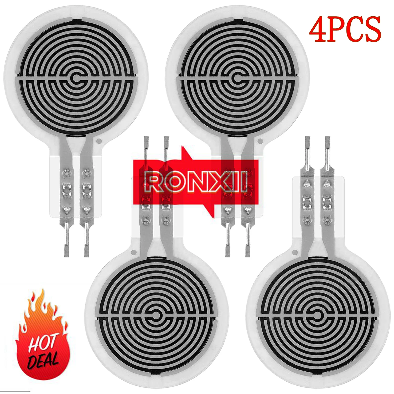 

4PCS RP-C10/RP-C18 Flexible Film Pressure Resistance Sensor Assists Pressure Sensing Pen Tactile Intelligent Force Sensing FSR