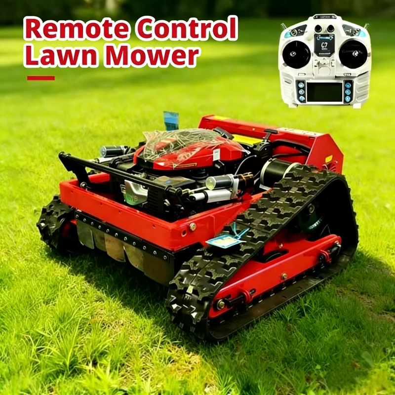 

Настраиваемая умная газонокосилка с дистанционным запуском, автоматический гусеничный робот-газонокосилка для сада, высококачественная газонокосилка для крутых склонов