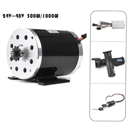 500W 1000W 24V 36V 48V DC Brushed Motor Kit Controller  E-bike Conversion Kit Electric Bike Scooter Skatebord Kit Motor MY1020