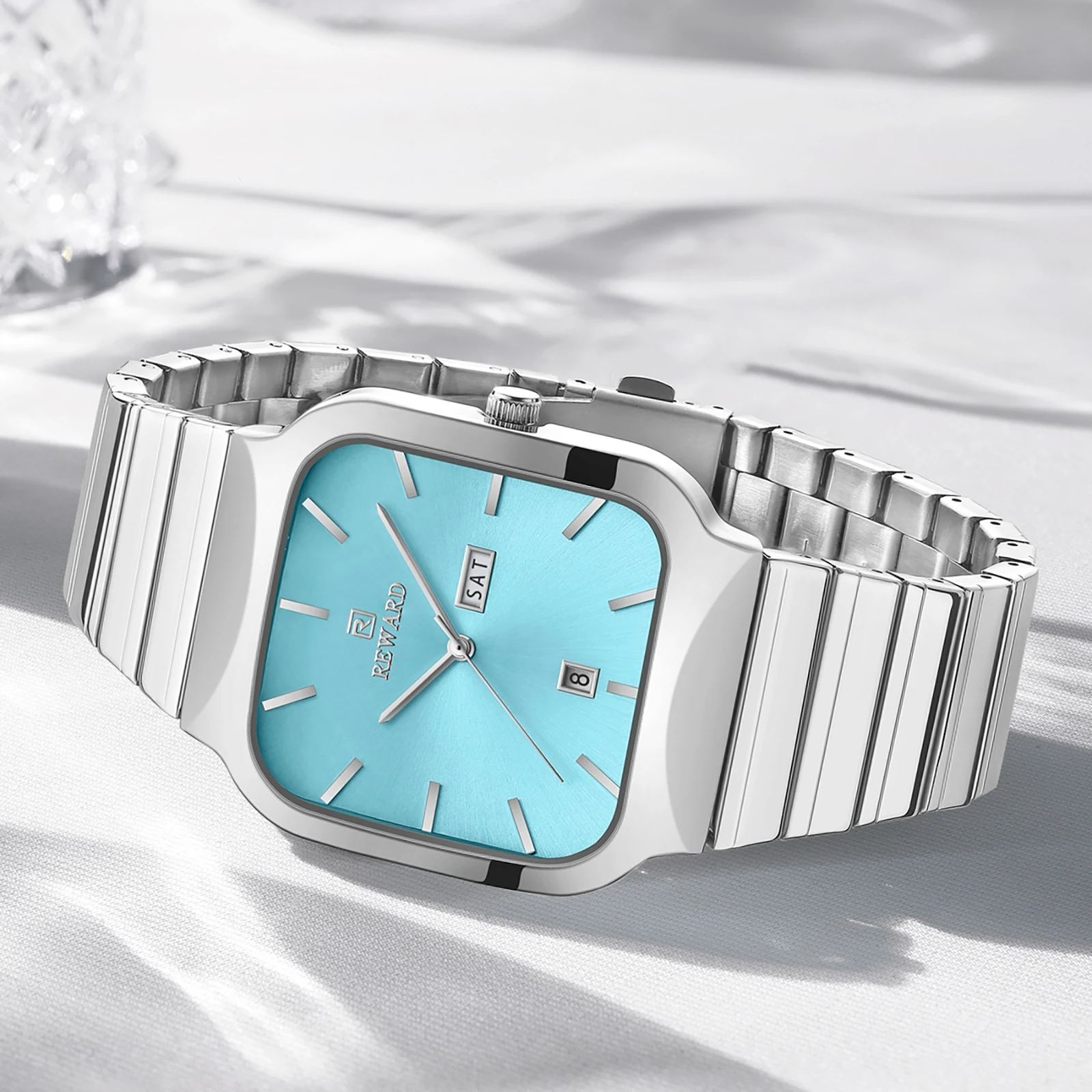 REWARD Fashion Quartz Couple Watches Calendar Week Display Top Brand Watch For Men Women Waterproof Stainless Steel Wristwatch