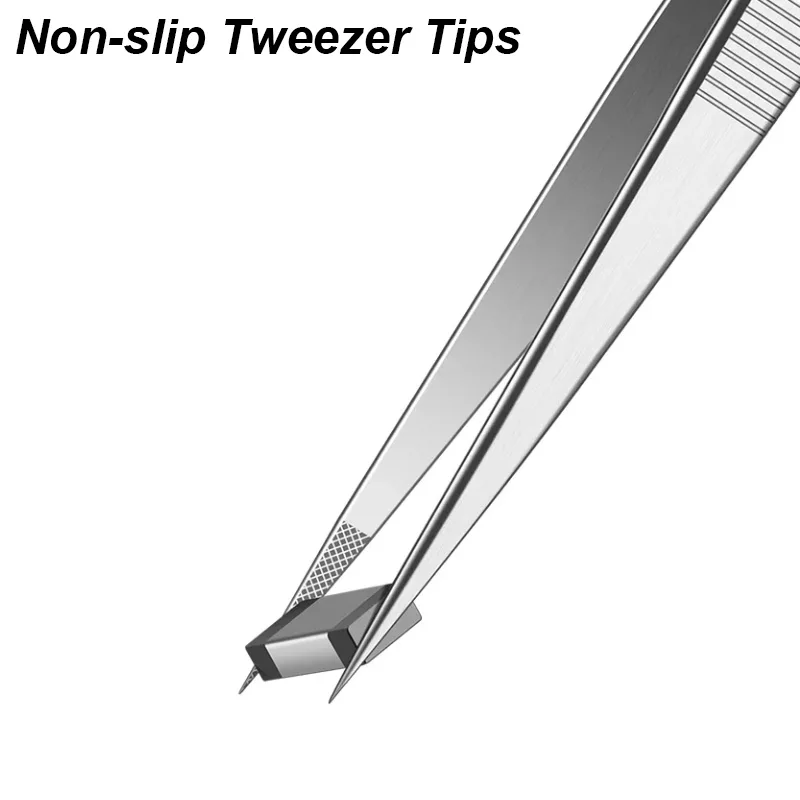 Precision Tweezers Stainless Steel Fine Point Slide Lock Adjustable Grip for Electronics Phone Repair Eyebrow Jewelry Make Tool