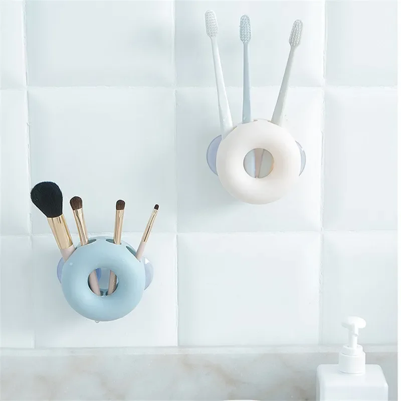 

Toothbrush Rack Toilet Wall Suction Toothbrush Rack Tooth Cup Rack Toothbrush Storage Powerful Wall Hanging Porous