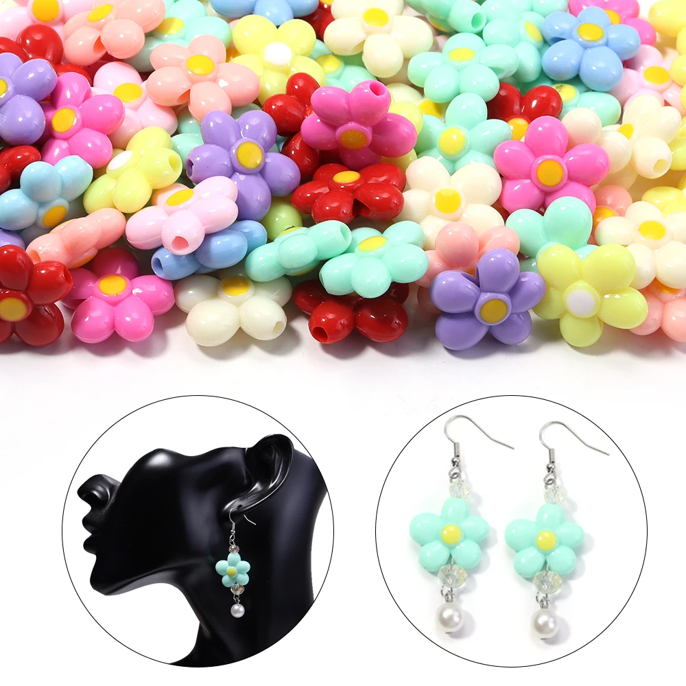 

20pcs Acrylic Flower Beads Glow in The Night Beads for jewelry making Bracelet Necklace DIY Accessories