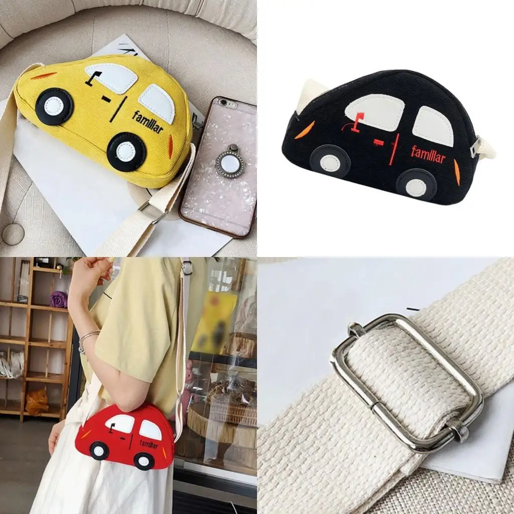 

Удобная холщовая поясная сумка на автомобильную тематику для детей, маленькая сумка через плечо, сумка на плечо для путешествий
