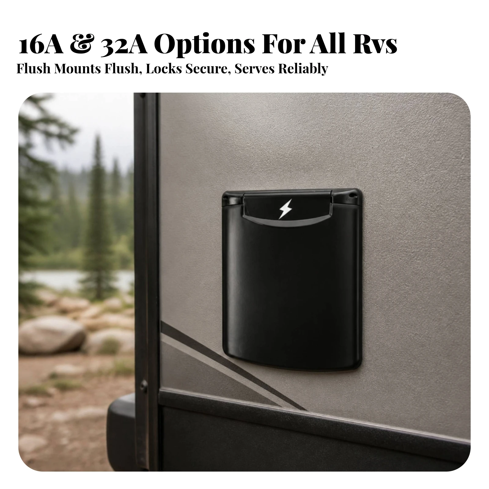 RV Power Inlet Box Sturdy RV Shore Power Inlet Exterior Electrical Connection Point Resistant Slim for Campsite
