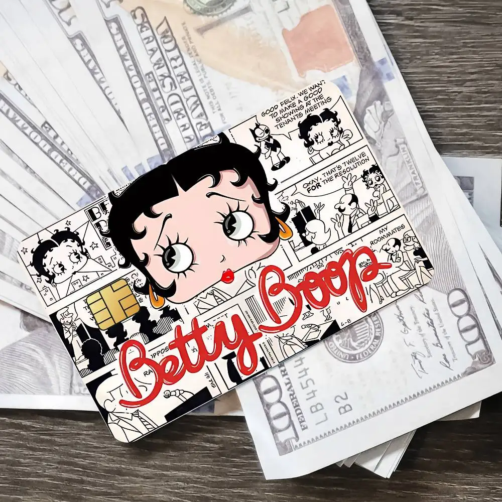 Cartoon B-Betty Cute B-Boop K Bank Kreditkarten Busfahrkarten Aufkleber Coole Dekoration Wasserdicht 4 Stück Karten – Detail 23