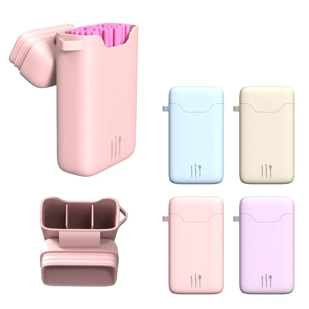 

Silicone Eyelash Brush Storage Box Pink Purple Blue Dustproof Eyelash Brush Tool Storage Lipstick Storage Box Women Girls