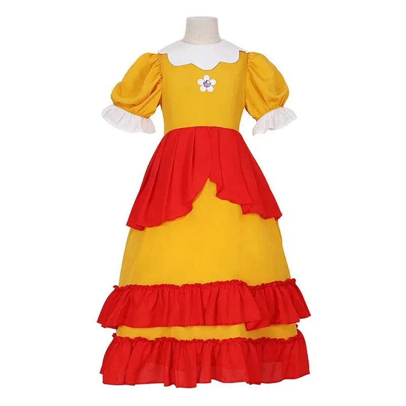 qq28LQGirls vestido de princesa Peach disfraz para niños traje de Carnaval de cumpleaños fiesta de Halloween costo de Cosplay