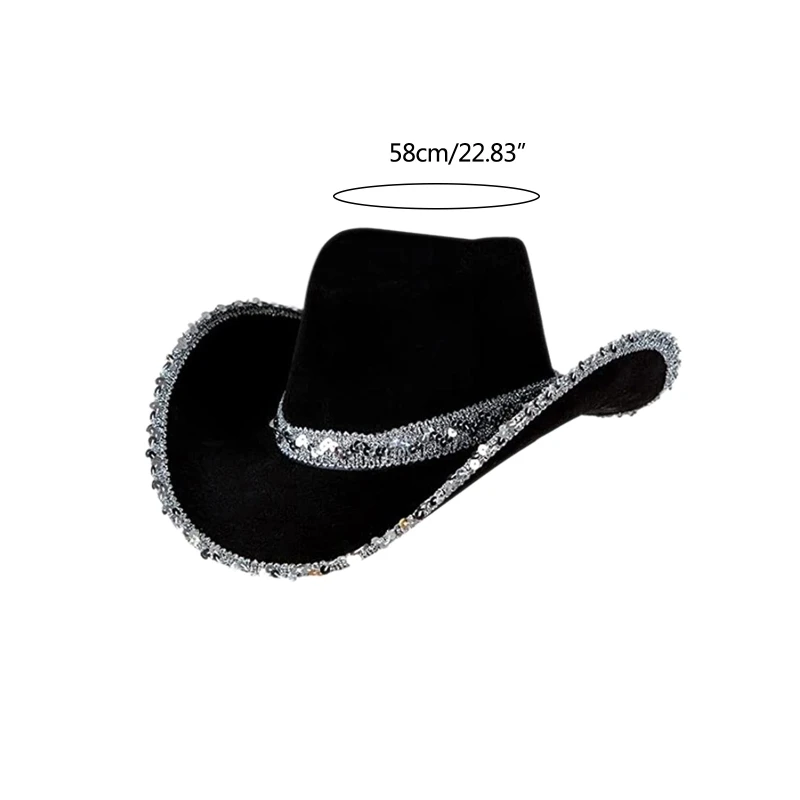 Sequin Cowgirl Hat Women Bachelorette Party Cowboy Hats Party Props Cowgirl Cosplay For Women Party Birthday Party Hats