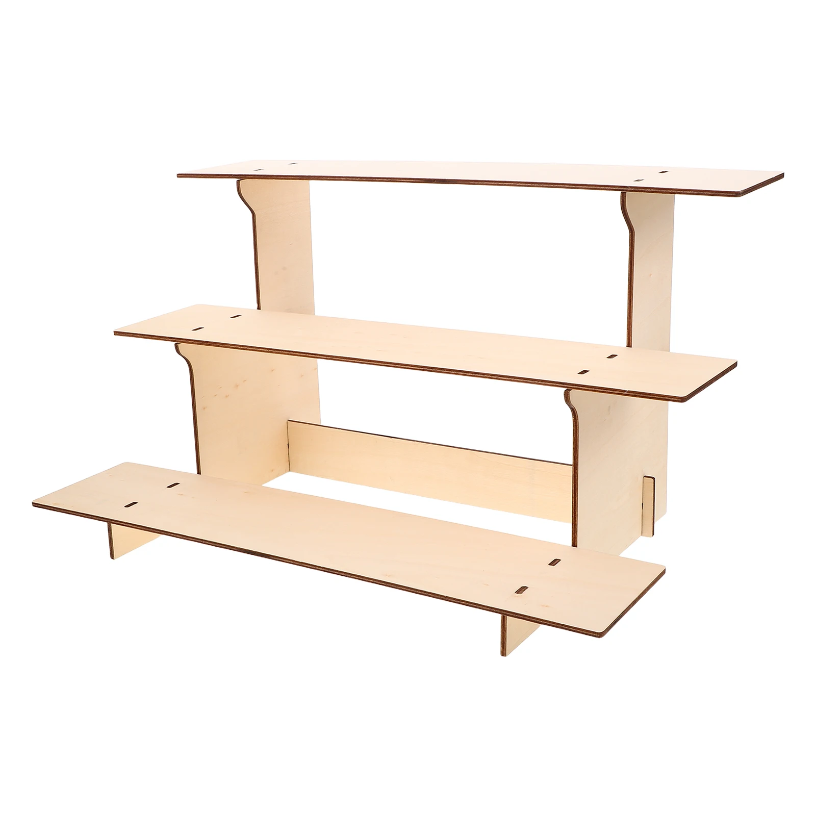 

Wooden Display Stand Earring Rack Multifunctional Jewelry Card Holder Beige Portable Necklace Storage Organizer Wood Material