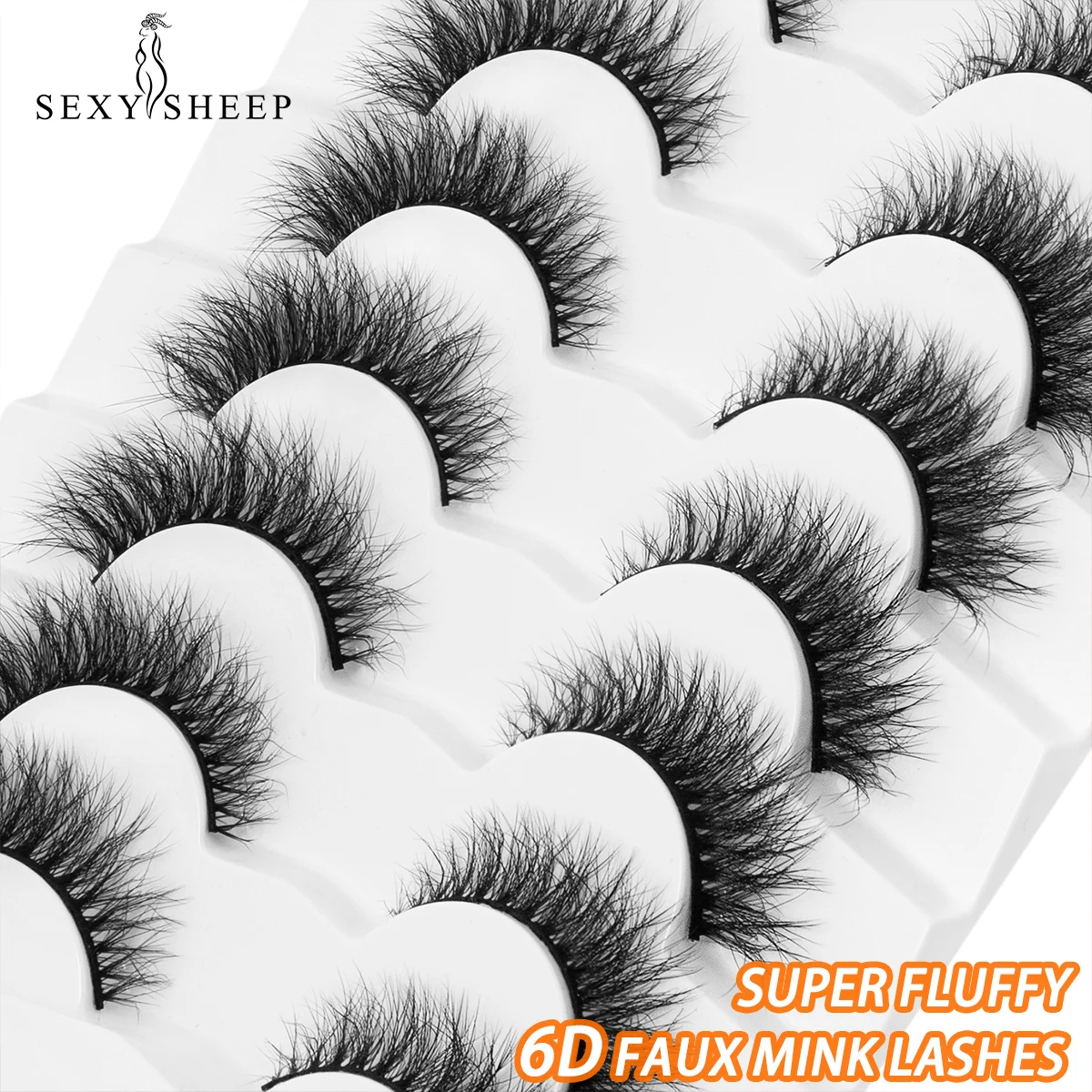 SEXYSHEEP False Eyelashes 6D Super Fluffy Wispy Faux Mink Eyelashes Cat/Fox Eye Effect Dramatic Lashes Eyelash Extension Makeup