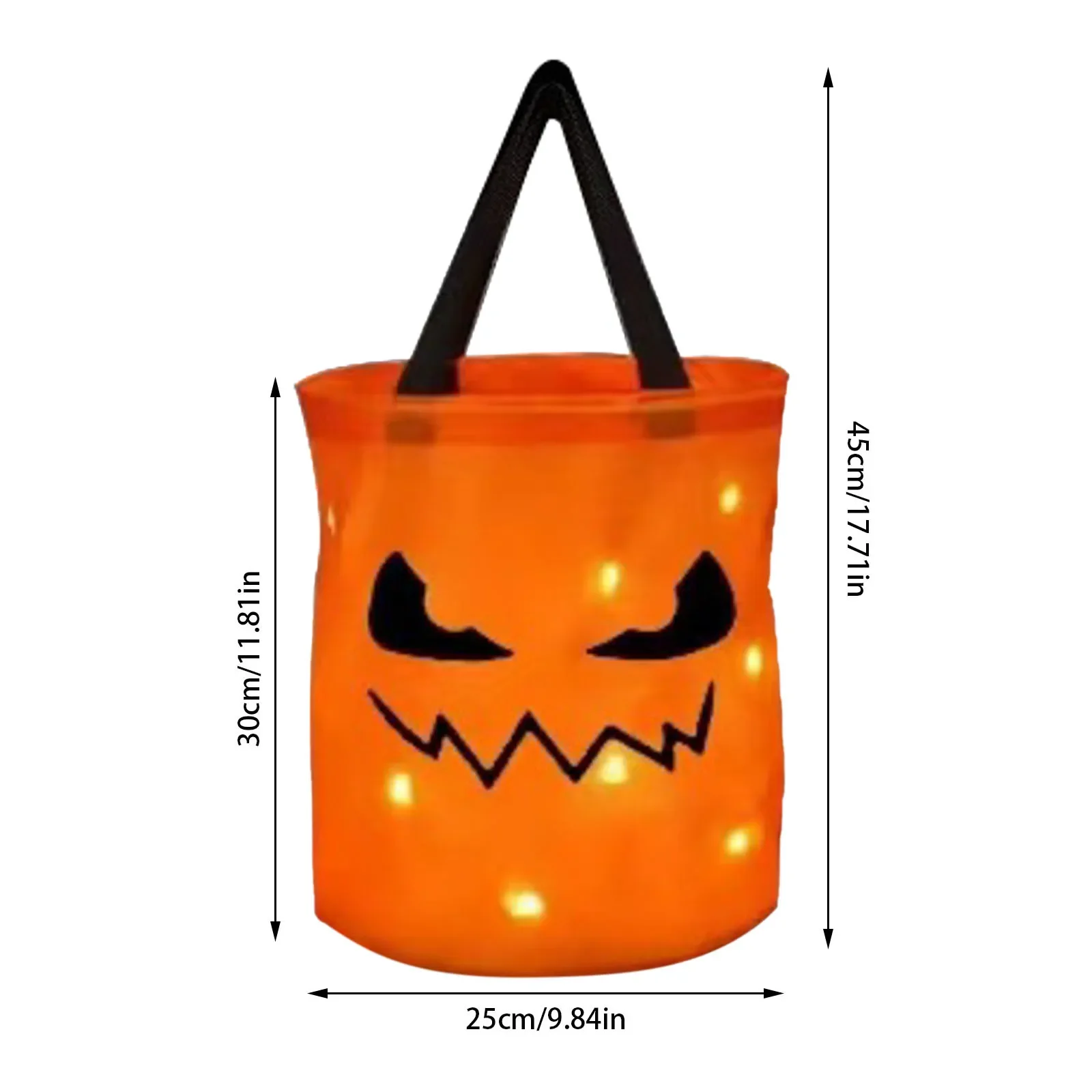 Halloween Led Light-Up Trick Or Bags Licht Led Halloween Truc Of Emmer Pompoen Snoep Grote Zakken | Gezicht Halloween Emmer