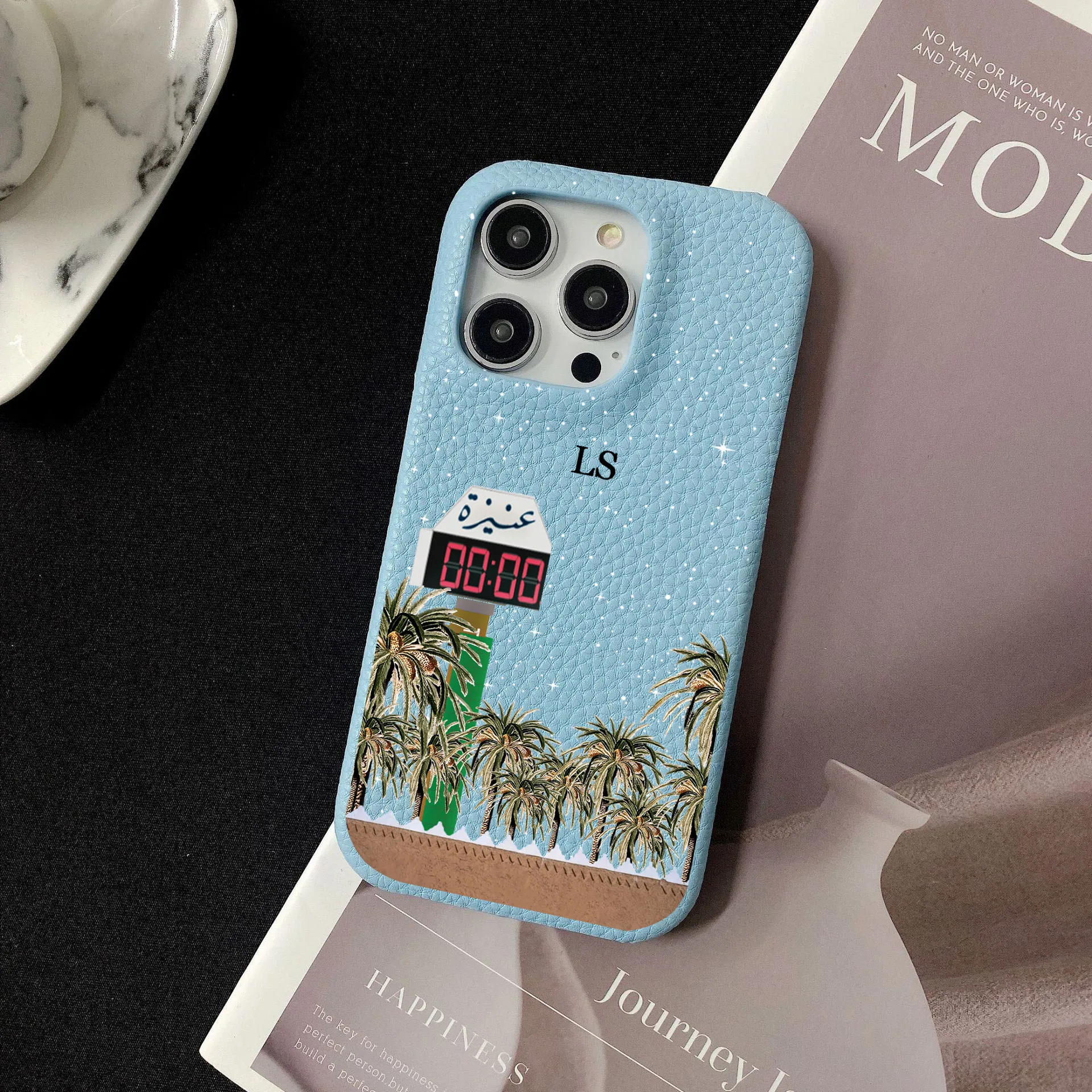 Personalised Inevitable Initial Kafr Letters Name Leather Case for iPhone 11 12 14 13 15 Pro Max Mini 16 Plus Luxury Hard Covers