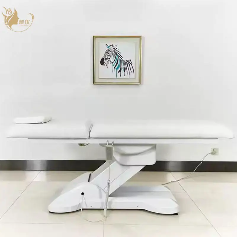 Adjustable Electric Massage Bed With Metal Frame And Synthetic Leather For Salon Spa And Facial Treatments
