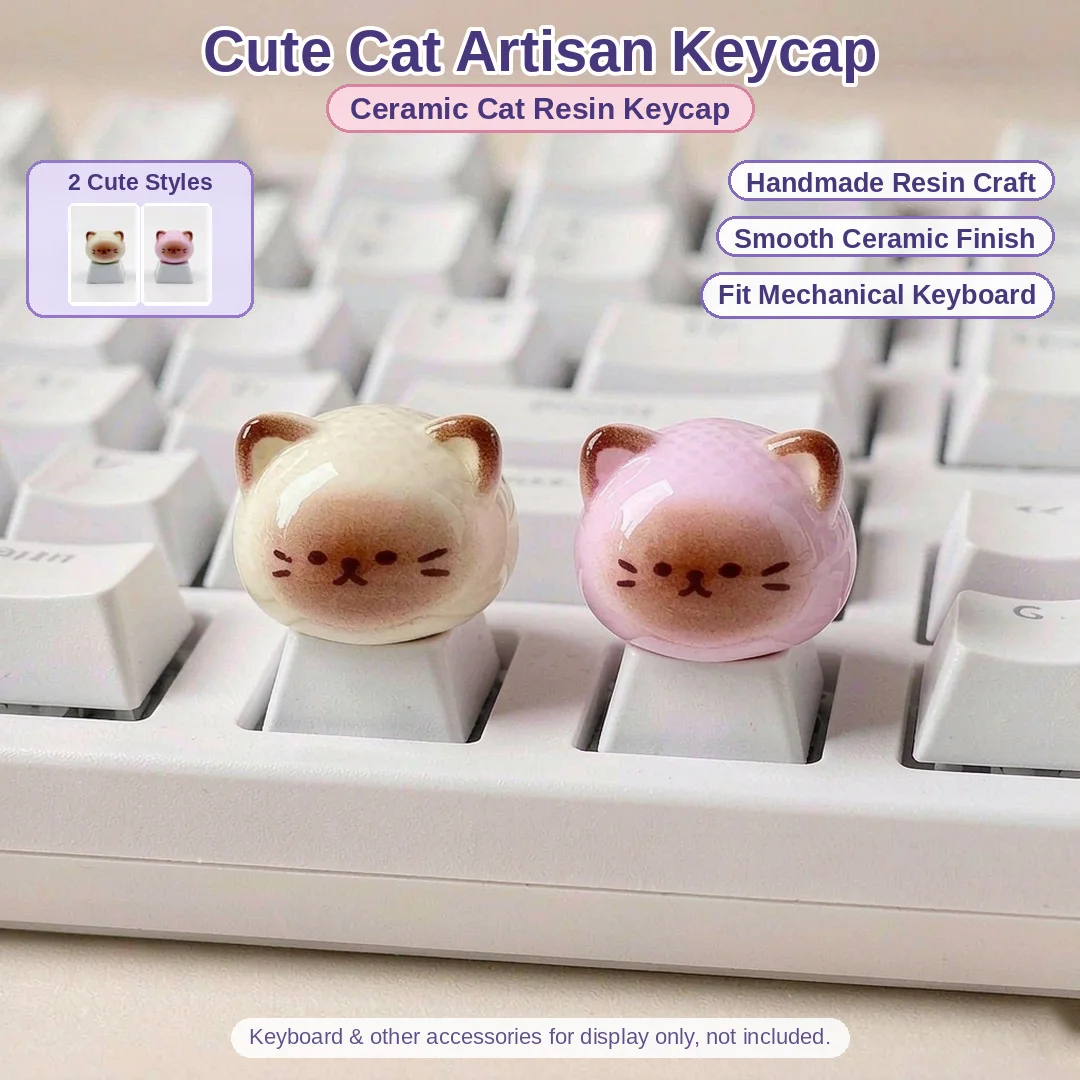 3D Cartoon Cat Keycap, Single ESC Artisan Key Cap for Cherry MX Switch Gaming Keyboard
