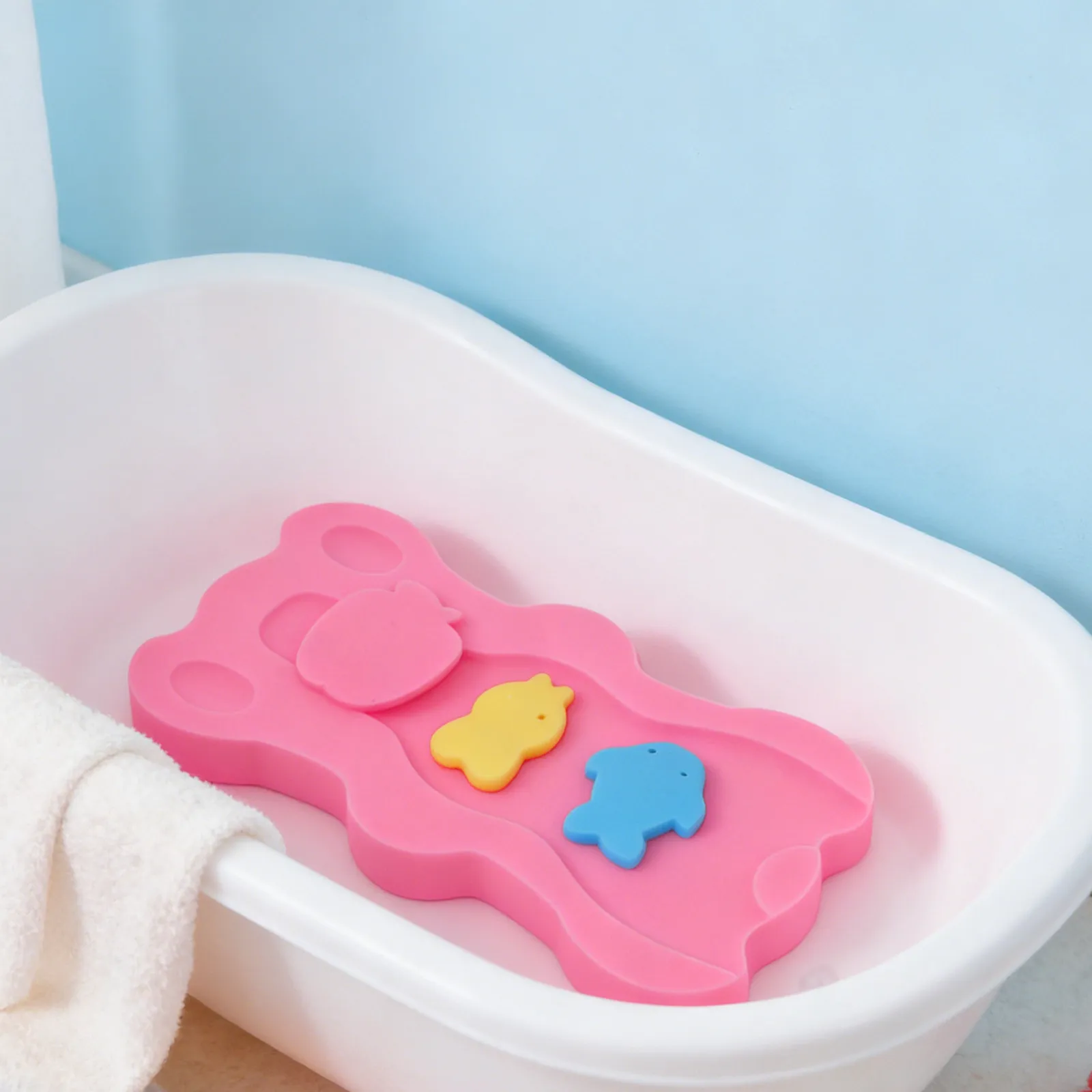 

Baby Bath Mat Non Slip Sponge Support Cushion for Newborns Infants Ergonomic Bathtub Pad Soft Comfortable Hygienic Easy Clean