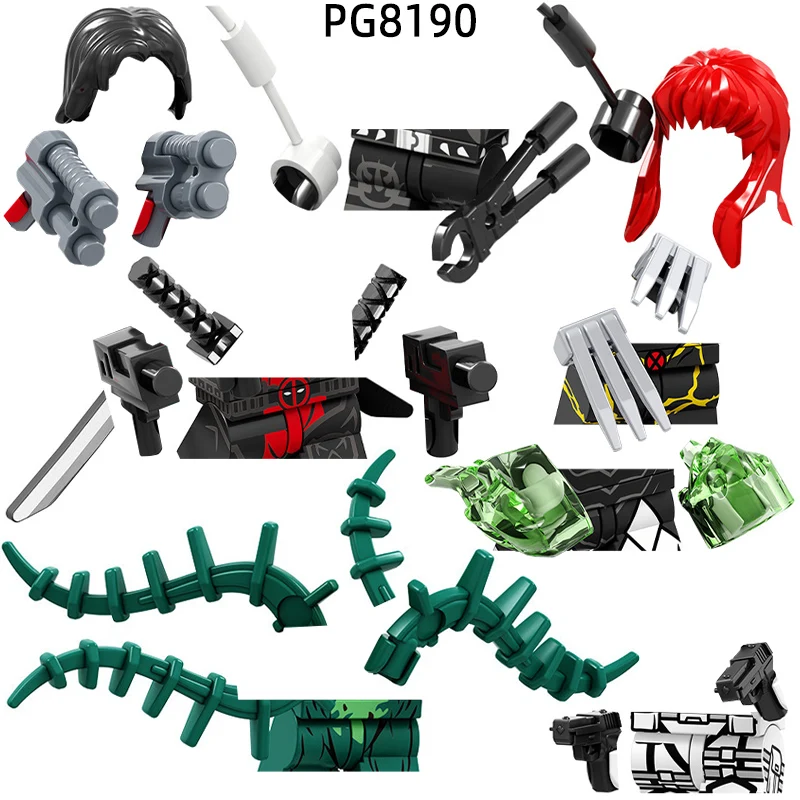 The Action Figures Paw Whip Weapons Pants Hair Parts Model Blocks MOC Bricks Set Gifts Toys For Children PG8190