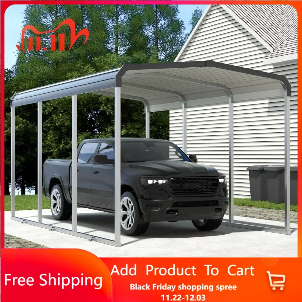 Metal Carport, Heavy Duty Carport Canopy with Galvanized Steel Frame and Roof, Outdoor Storage Shed, Car Tent Garage Shelter