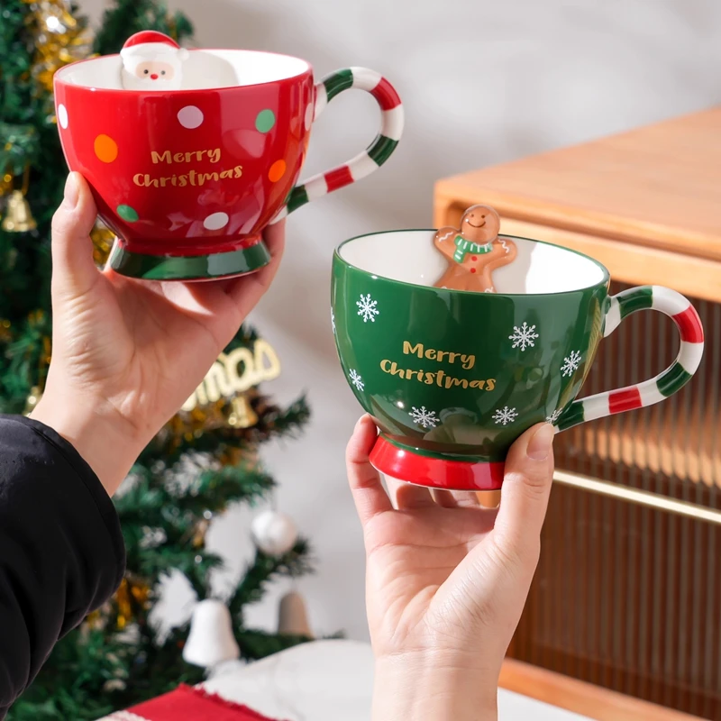 

Christmas Day Mug with Lid Ceramic Cup Creative Couple Drinking Cup Coffee Cup Cute Girl Mug