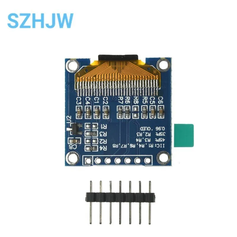 0.96 Inch IIC SPI Serial 7Pin White/Blue/Yellow Blue/Yellow OLED Display Module SSD1306 12864 LCD Screen Board