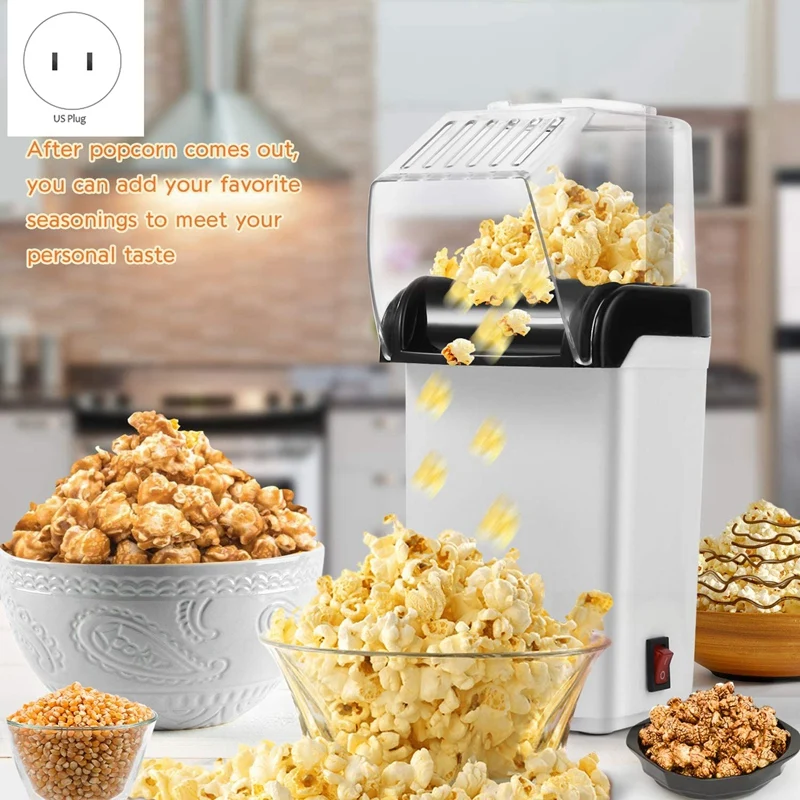 ABXH Air Popcorn Popper Maker, เครื่องทําป๊อปคอร์นลมร้อนไฟฟ้า-1200W, ไร้น้ํามัน