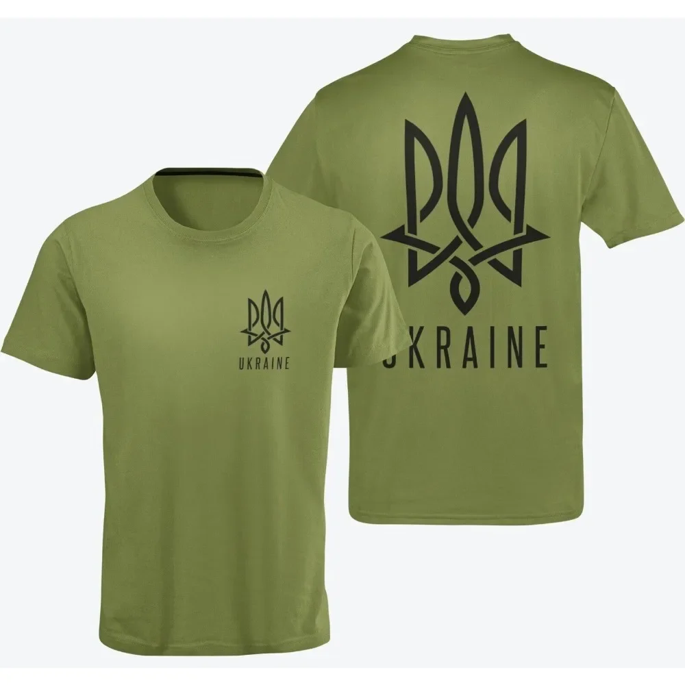 Ukraine Flag Double Sided Print T-Shirt Patriotic Cotton Tee for Men And Women Ukrainian National Pride Casual Streetwear Gift