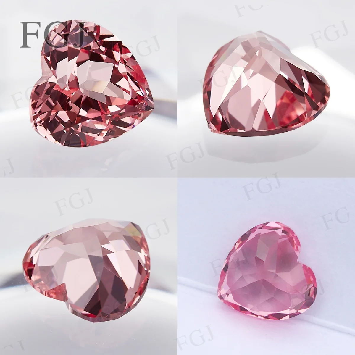Heart Cut Lab Grown Padparadscha Sapphire With AGL Loose Gemstone Beads Sparkling For Wedding Christmas Pendant Rings Design DIY 4