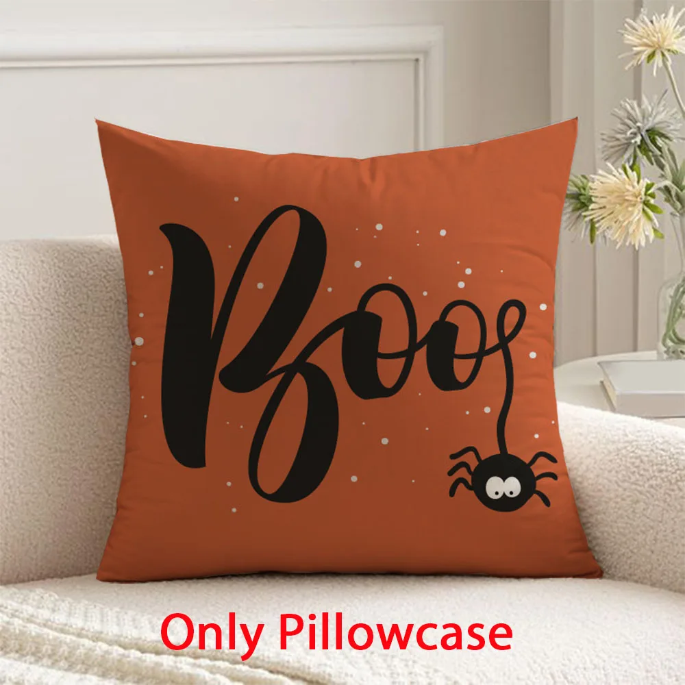 

Halloween Orange Pillow cover winter Trick or treat decorative 45x45 cushions cover for New Year home decor pillow case