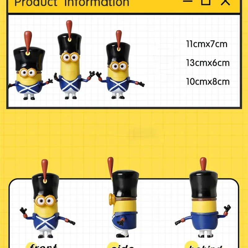 Caja de regalo de muñeca Minions de la serie Caticable Me Guard con coche Anime que rodea la caja ciega de decoración de muñecas de la marca Co