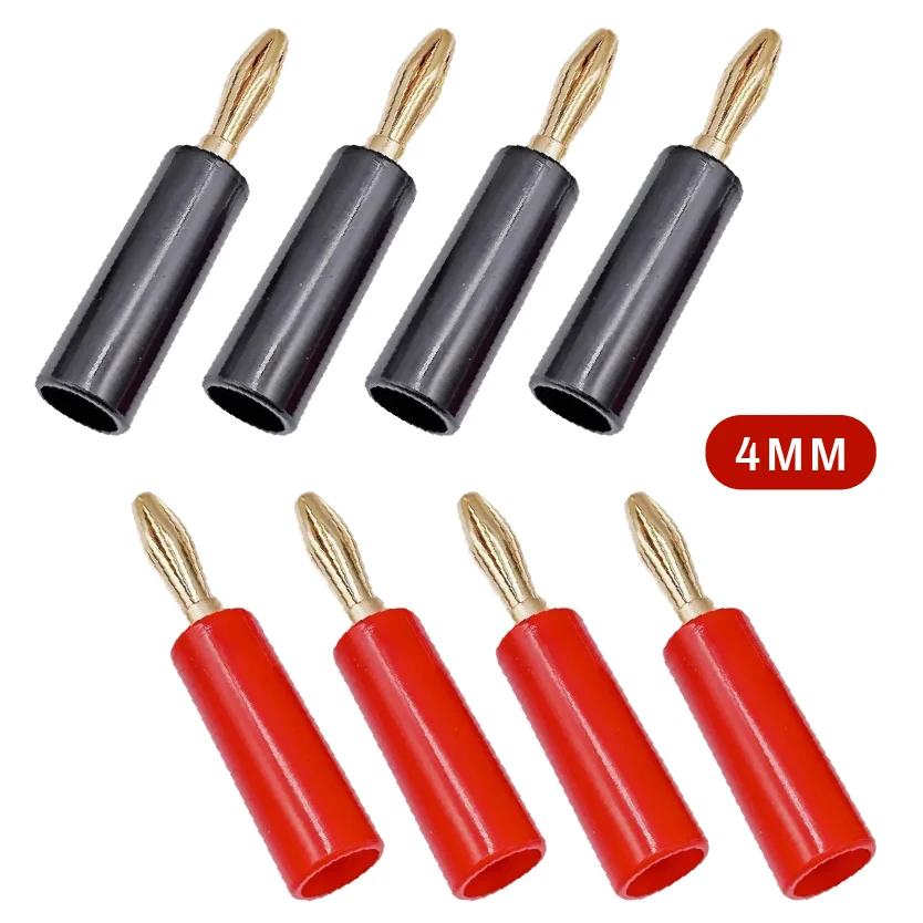 

Аудио-видео соединители для акустических систем: позолоченные банановые разъемы 4 мм