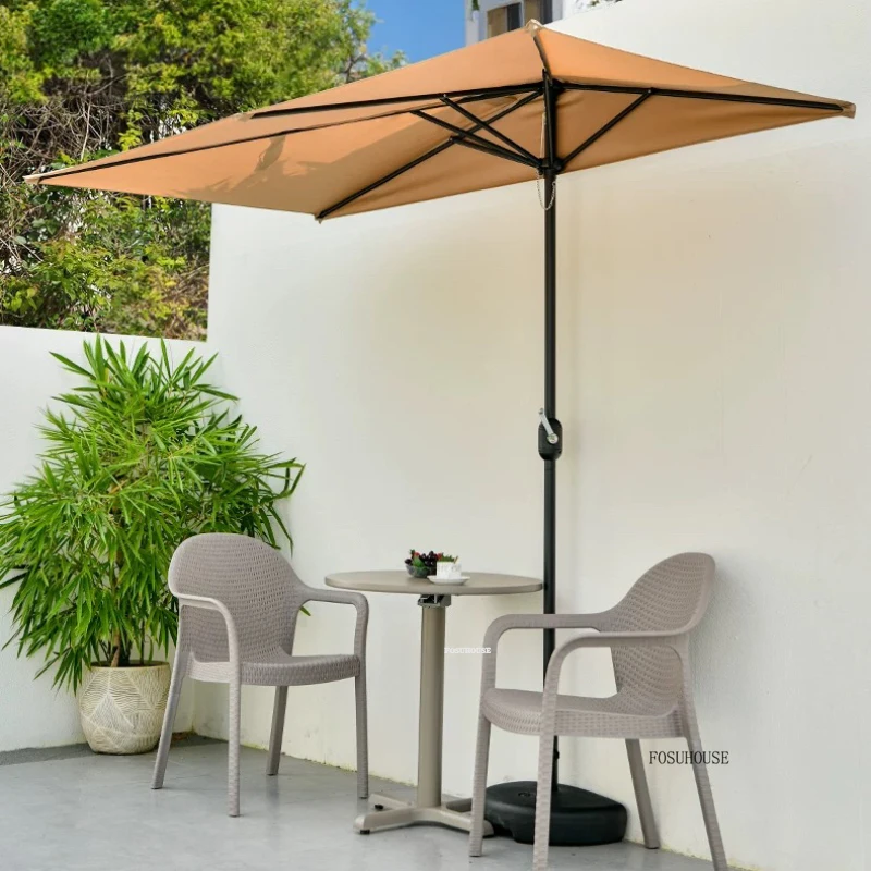 Against The Wall Parasol Patio Umbrellas Outdoor Sunshade Umbrella Lifting Garden Umbrella Sunshade Rainproof Beach Umbrellas P