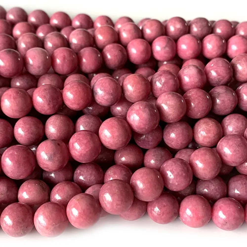 Natural Genuine South Africa Red Pink Rhodonite Rose Stone Round Jewellery Loose Ball Beads 6mm 8mm 10mm 12mm 15