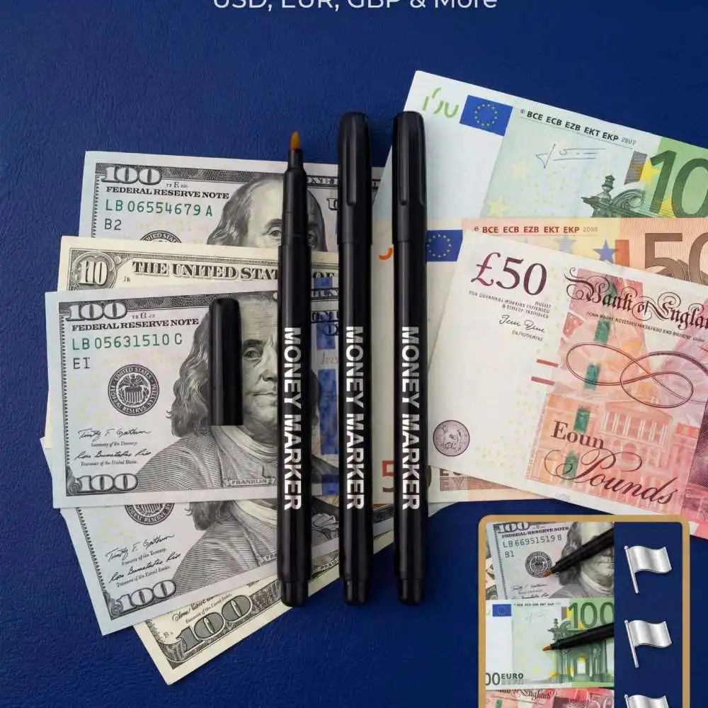Portable Money Detector Pen Effective Note Identifier Marker For Quick Financial Verification Security