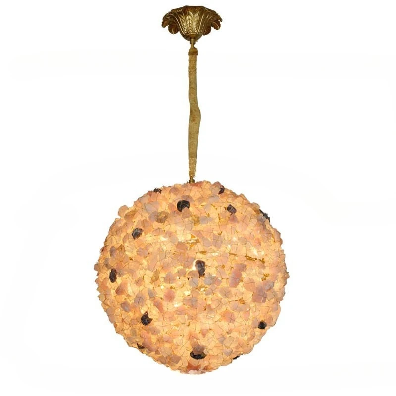 

Light luxury natural crystal chandelier modern living room dining room high sense