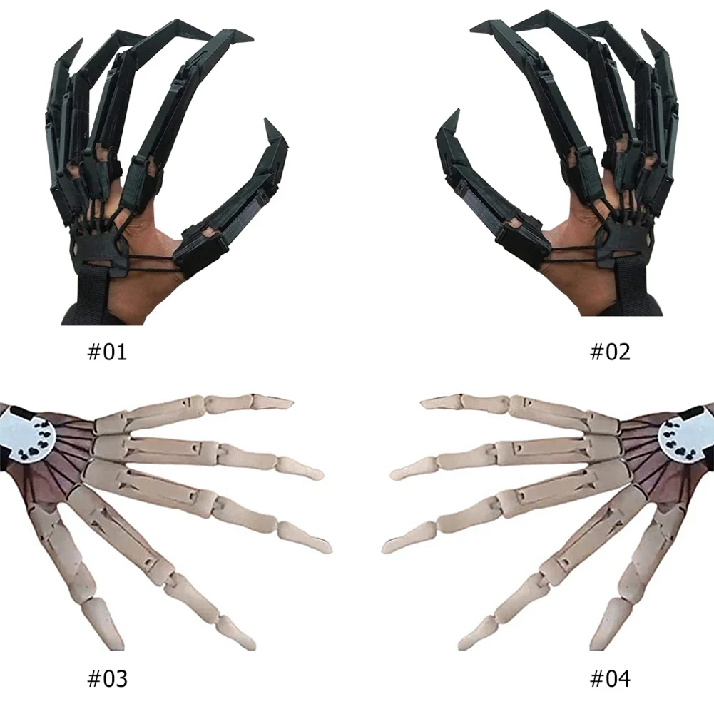 Guantes de dedo articulados para Halloween, accesorio Flexible y divertido para disfraz de Halloween, garra fantasma, modelo de mano, 1 piezas