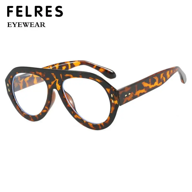 Oversized Pilot Myopia Glasses Vintage Brand Designer Clear Lens Women Ellipse Eyeglasses Anti Blue Light Prescription Glasses